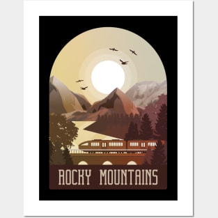 adventure in vintage Rocky Mountains Posters and Art